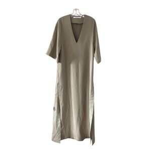 Maria Cher Green V Neck Maxi Dress Women's Size Small